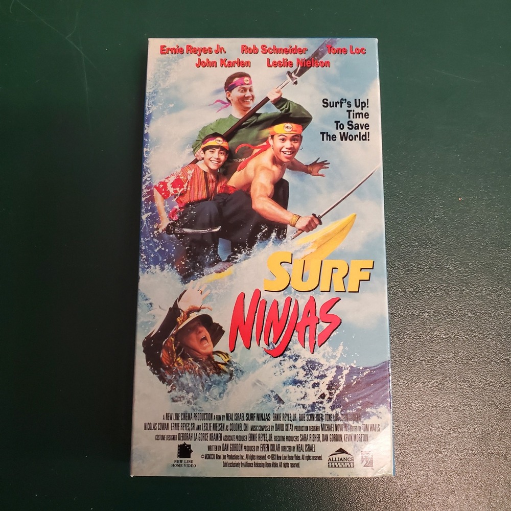 Surf Ninjas VHS 1993 Ernie Reyes Jr Rob Schneider Leslie Nielsen Comedy ARV 1430